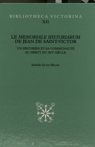 Le Memoriale Historiarum de Jean de Saint-Victor