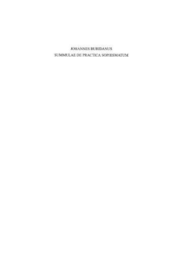 Johannes Buridanus: Summulae: de Practica Sophismatum