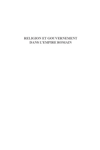 Religion et gouvernement dans l'Empire romain