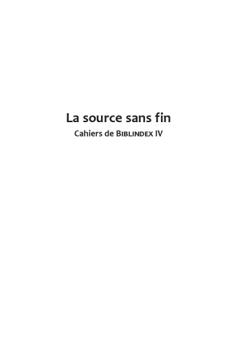 La source sans fin: la Bible chez Jean Chrysostome