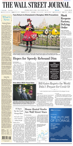 Wall Street Journal Tuesday May 12, 2020