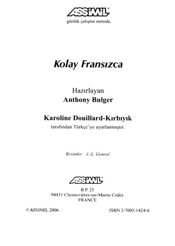 Kolay fransizca : Méthode de français à destination des apprenants de langue turque