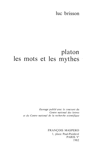 Platon, les mots et les mythes