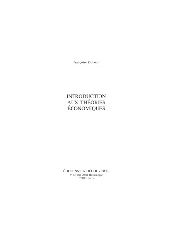 Introduction aux théories économiques