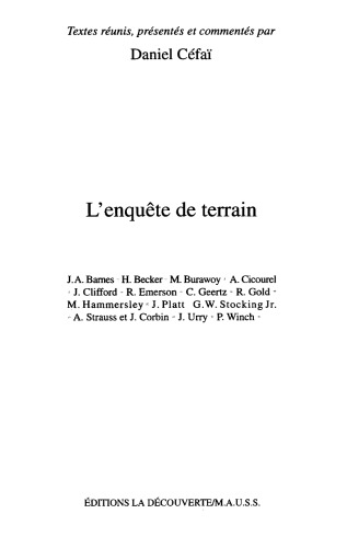 L'enquête de terrain