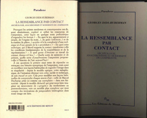 La ressemblance par contact : Archéologie, anachronisme et modernité de l'empreinte