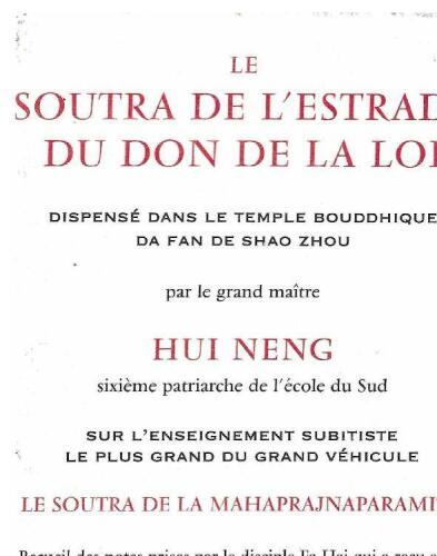 Le soutra de l'estrade du don de la loi