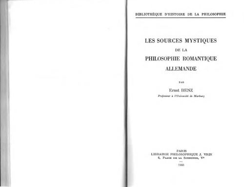 Les sources mystiques de la philosophie romantique allemande