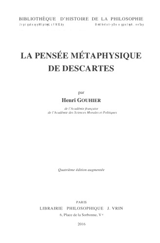 La Pensee Metaphysique De Descartes