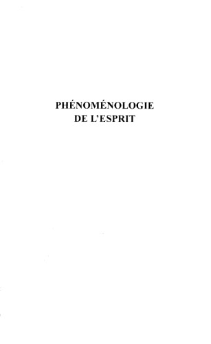 Phénoménologie de l'esprit