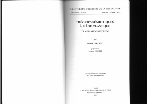Théories sémiotiques à l'Age classique