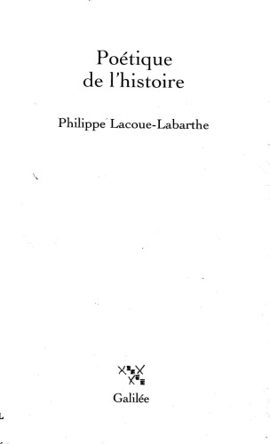 Poétique de l'histoire