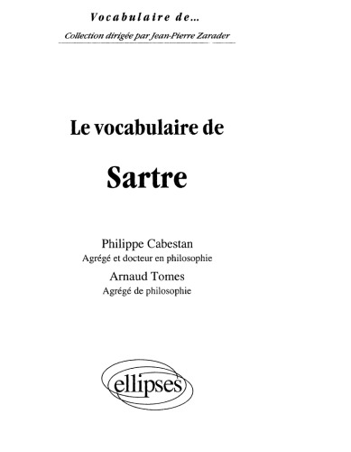 Le vocabulaire de Sartre