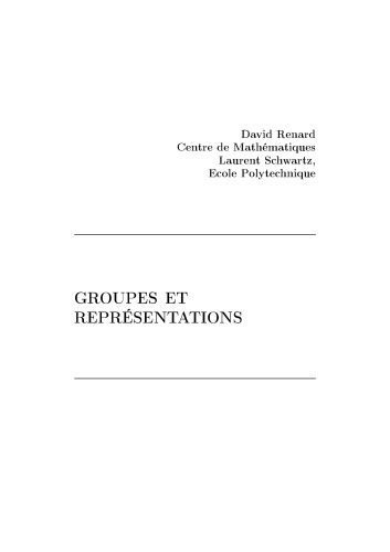 Groupes et représentations