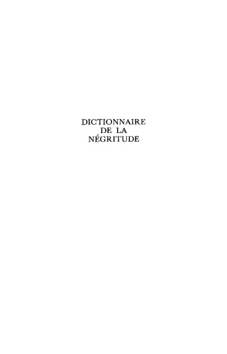 Dictionnaire de la négritude