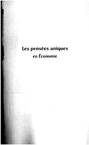 Les pensées uniques en Économie