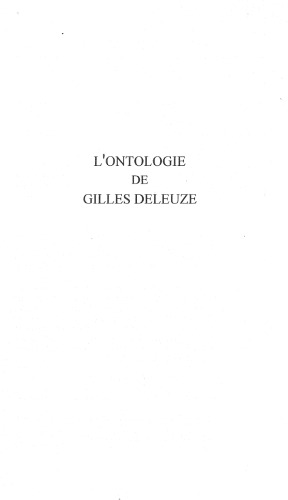 L’ontologie de Gilles Deleuze