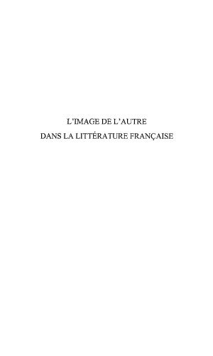 L'image de l'autre dans la littérature française