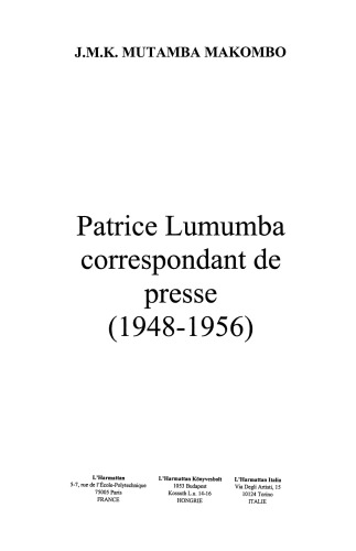 Patrice Lumumba correspondant de presse (1948-1956)
