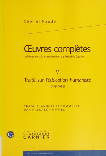 Traite Sur l'Education Humaniste (1632-1633) (Textes de Philosophie)