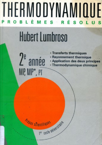Thermodynamique et statique des fluides - Problèmes résolus