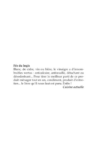Le vinaigre malin