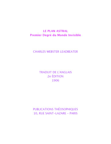 Le plan astral
