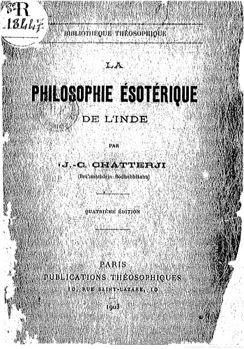 La philosophie ésotérique de l'Inde