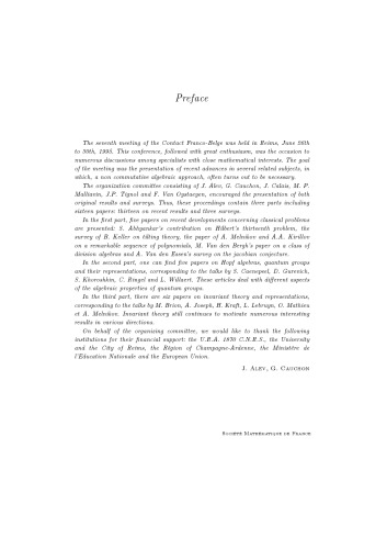 Algèbre non commutative groupes quantiques et invariants: Septième Contact Franco-Belge, Reims