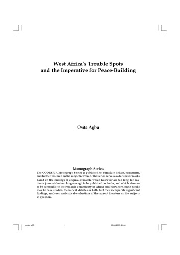 West Africa's Trouble Spots and the Imperative for Peace-Building