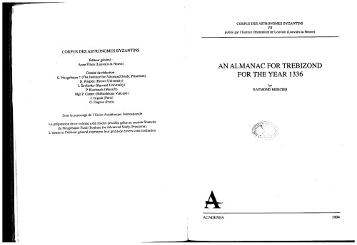 An Almanac for Trebizond for the Year 1336