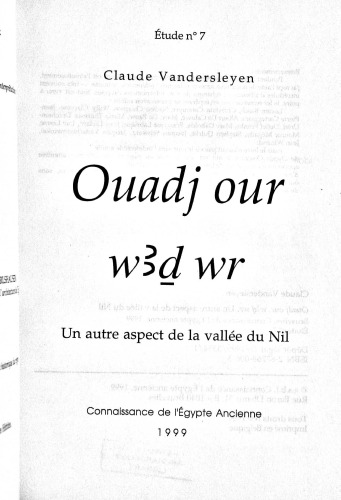 Ouadj our: Un autre aspect de la vallée du Nil
