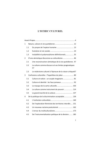 L'échec culturel: Vie et mort d'un concept en sciences sociales