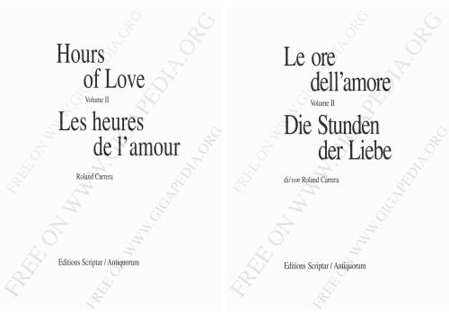 Hours of love = Les heures de l'amour = Die Stunden der Liebe