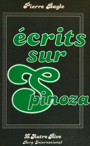 Ecrits sur Spinoza