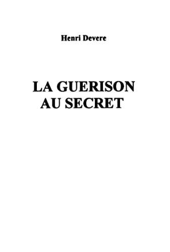 La Guérison au secret