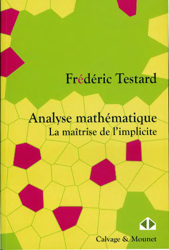 Analyse mathématique. La maîtrise de l'implicite