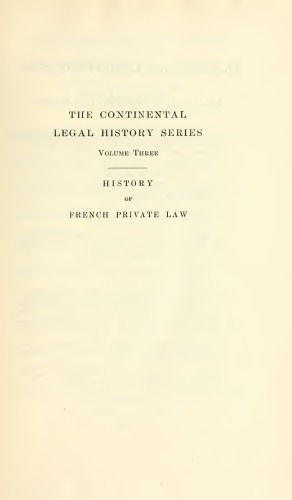 A history of French private law