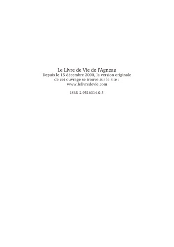 Le livre de vie de l'agneau