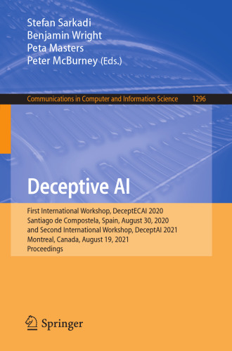 Deceptive AI (Communications in Computer and Information Science)