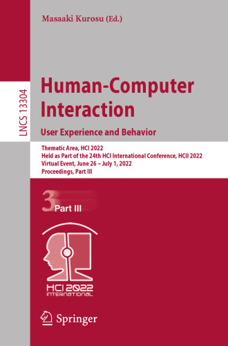 Human-Computer Interaction. User Experience and Behavior (Lecture Notes in Computer Science)
