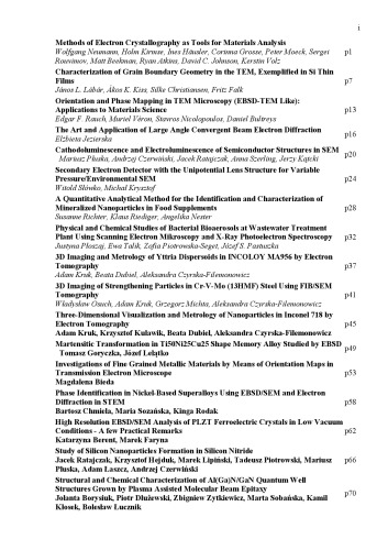 Electron Microscopy XIV: Selected, peer reviewed papers from the XIV International Conference on Electron Microscopy (EM2011), June 26-30, 2011, Wisla, Poland