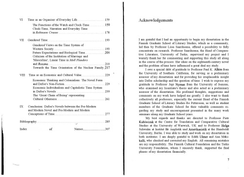 From Eternity to Time: Conceptions of Time in Daniel Defoe’s Novels