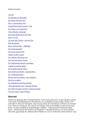 Blocher. Ein unschweizerisches Phänomen.