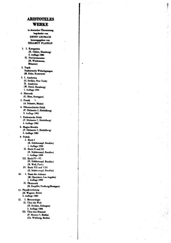 Problemata Physica / Aristoteles: Aristoteles Werke BAND 19: Kommentar:Flashar, Hellmut