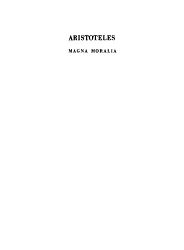 Aristoteles: Magna Moralia