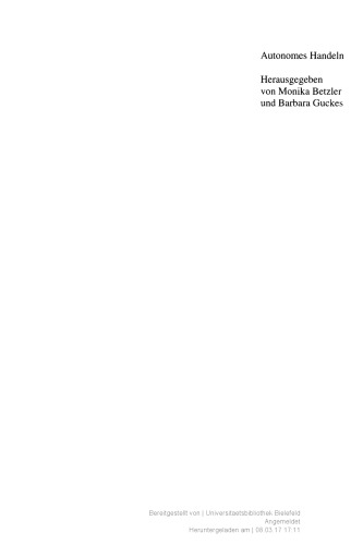 Autonomes Handeln: Beiträge Zur Philosophie Von Harry G. Frankfurt (Deutsche Zeitschrift Für Philosophie / Sonderbände) (German Edition)