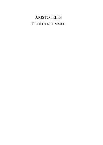Aristoteles: Über den Himmel