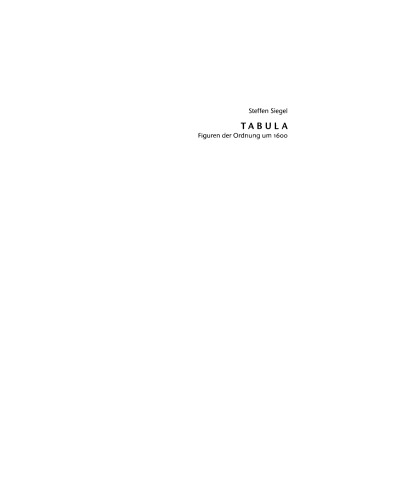 Tabula: Figuren Der Ordnung Um 1600 (German Edition)