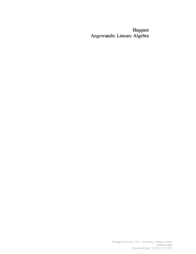 Angewandte Lineare Algebra